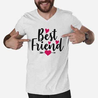 Best Friend Happy Valentines Day Friendship Besties Men V-Neck Tshirt - Seseable
