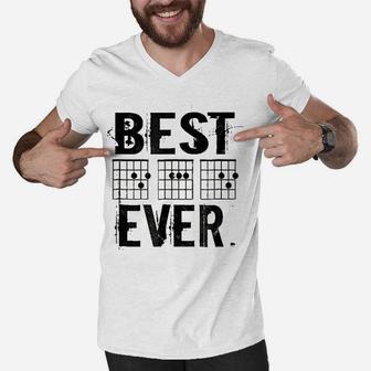 Best Guitar Chord Saying Dad Ever Men V-Neck Tshirt | Crazezy UK