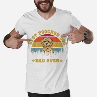 Best Poochon Dog Dad Ever Fathers Day Xmas Gift Men V-Neck Tshirt | Crazezy AU