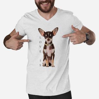 Chihuahua Shirt Dog Mom Dad Tee Love Pet Puppy Chiuauaha T Sweatshirt Men V-Neck Tshirt | Crazezy