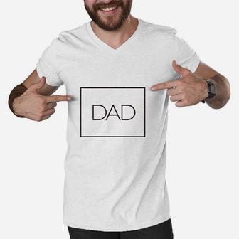 Dad First Time Fathers Day Present Men V-Neck Tshirt | Crazezy