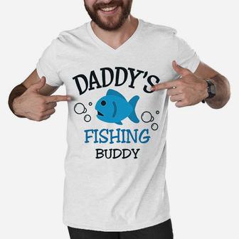 Daddys Dad Father Fishing Buddy Men V-Neck Tshirt | Crazezy AU