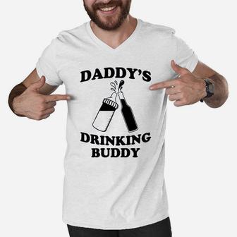 Daddys Drinking Buddy Men V-Neck Tshirt | Crazezy AU