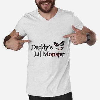Daddys Lil Monster Men V-Neck Tshirt | Crazezy DE