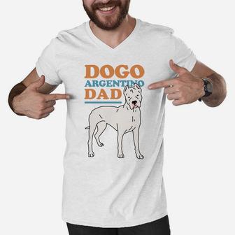 Dogo Argentino Dad Dog Owner Dogo Argentino Men V-Neck Tshirt | Crazezy
