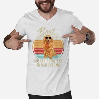 Dogs 365 Best Golden Retriever Dad Ever Fathers Day Dog Gift Men V-Neck Tshirt | Crazezy CA