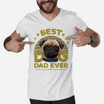 Dogs 365 Best Pug Dog Dad Ever Gift For Men Men V-Neck Tshirt | Crazezy DE