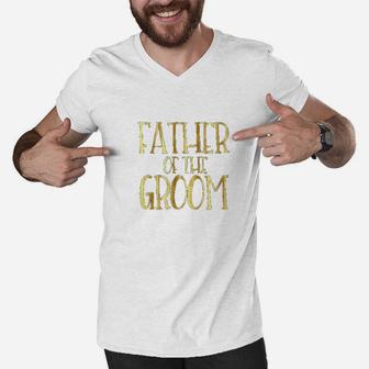 Father Of The Groom Men V-Neck Tshirt | Crazezy DE