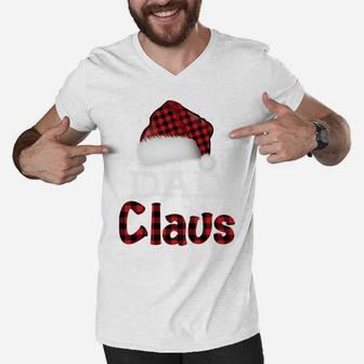 Funny Santa Hat Christmas Costume Family Matching Dad Claus Sweatshirt Men V-Neck Tshirt | Crazezy