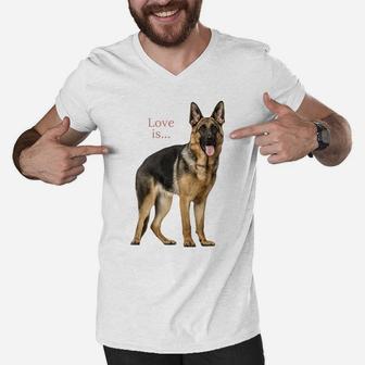 German Shepherd Shirt Shepard Dog Mom Dad Love Pet Puppy Tee Men V-Neck Tshirt | Crazezy
