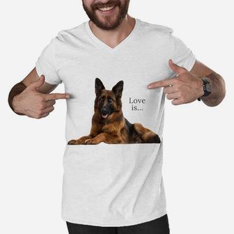 German Shepherd Shirt Shepard Dog Mom Dad Love Pet Puppy Tee Sweatshirt Men V-Neck Tshirt | Crazezy AU