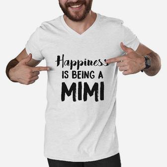 Happiness Is Being A Mimi Cute Family Grandparent Men V-Neck Tshirt | Crazezy UK