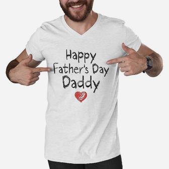 Happy Fathers Day Daddy Men V-Neck Tshirt | Crazezy