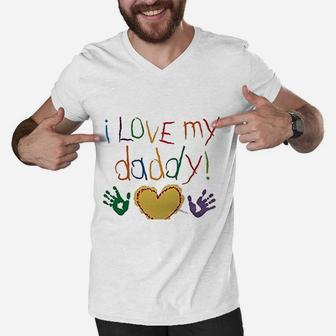 I Love My Daddy Men V-Neck Tshirt | Crazezy AU