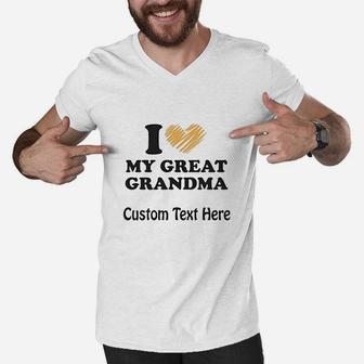 I Love My Great Grandma Grandparents Men V-Neck Tshirt | Crazezy