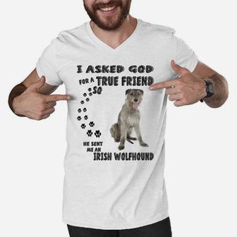 Irish Wolfhound Quote Mom Dad Print, Sighthound Hunting Dog Men V-Neck Tshirt | Crazezy CA