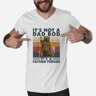 Its Not A Dad Bod Its A Father Figure Bear Drinking Beer Men V-Neck Tshirt | Crazezy