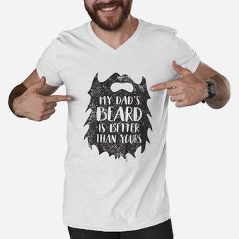 Kids My Dads Beard Is Better Than Yours Kids Men V-Neck Tshirt | Crazezy DE