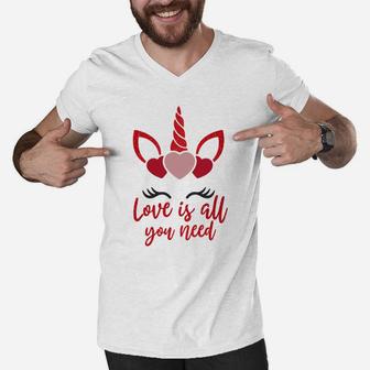 Love Is All You Need For Valentine Day Happy Valentines Day Men V-Neck Tshirt - Seseable