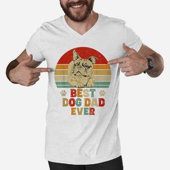 Mens Best Dog Dad Ever Daddy Boston Terrier Dog Lover Owner Men V-Neck Tshirt | Crazezy CA
