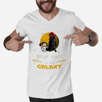 Mens Father And Daughter - Best Dad In The Galaxy Men V-Neck Tshirt | Crazezy CA