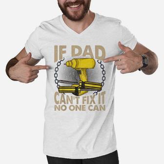 Mens Funny Father's Birthday Gift Dad Repairs Everything Men V-Neck Tshirt | Crazezy