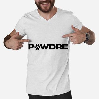 Mens Pawdre Paw Print Graphic For A - Dog Dad Men V-Neck Tshirt | Crazezy