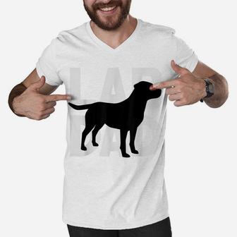 Mens Silver Lab Dad Dog Labrador Retriever Dad Gifts Best Lab Dad Men V-Neck Tshirt | Crazezy AU