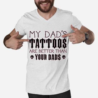 My Dads Tattoos Are Better Than Your Dads Baby Men V-Neck Tshirt | Crazezy