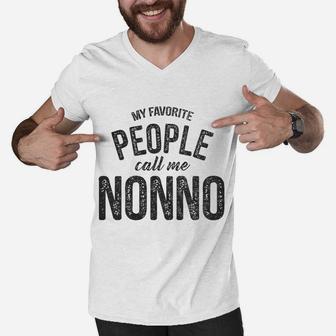 My Favorite People Call Me Nonno Mothers Day Men V-Neck Tshirt - Seseable