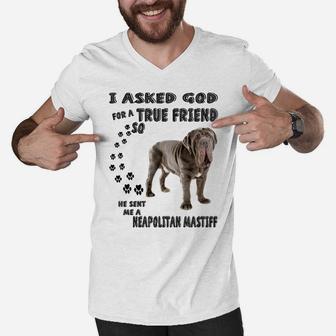 Neapolitan Mastiff Quote Mom Dad, Mastino Napoletano Dog Men V-Neck Tshirt | Crazezy UK