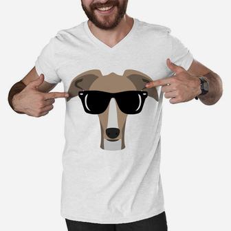 Paws Up Greyhound Dog Mom Dad In Sunglasses Sweatshirt Men V-Neck Tshirt | Crazezy CA