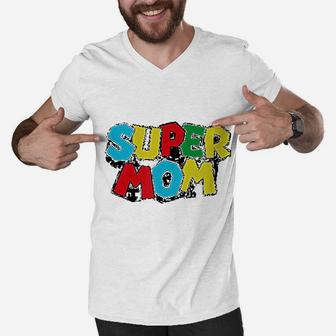 Super Dad Mom Men V-Neck Tshirt - Thegiftio UK