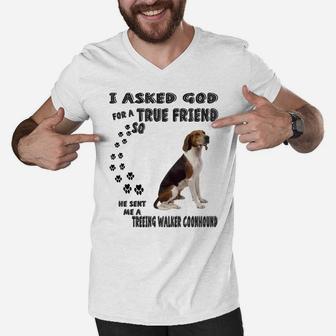 Treeing Walker Coonhound Quote Mom, Twc Dad Art, Walker Dog Men V-Neck Tshirt | Crazezy UK