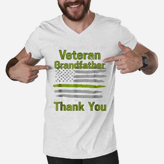 Veteran Grandpa Shirt Thin Green Line Military Honor Shirts Men V-Neck Tshirt | Crazezy DE