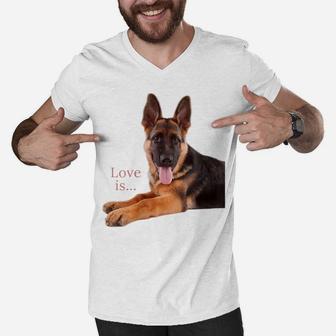Womens German Shepherd Shirt Shepard Dog Mom Dad Love Pet Puppy Tee Men V-Neck Tshirt | Crazezy DE