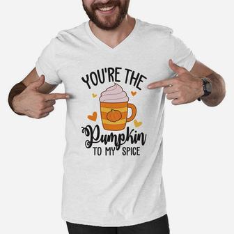 You Are The Pumpkin To My Spice Valentine Gift Happy Valentines Day Men V-Neck Tshirt - Seseable