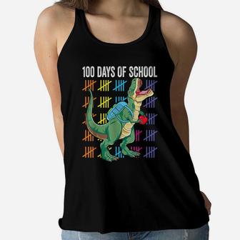 100Th Day Of School Shirt For Toddlers Kids Gift Kids T-Rex Women Flowy Tank | Crazezy