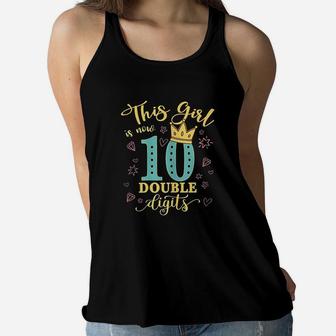 10Th Birthday Gifts This Girl Is Now 10 Double Digits Women Flowy Tank | Crazezy UK