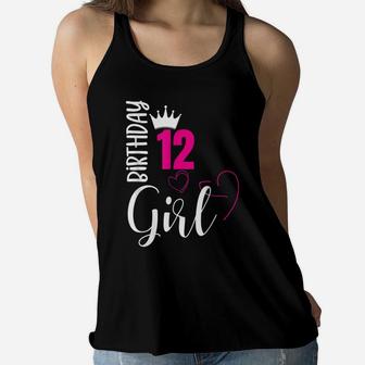12 Birthday Girl Happy 12Th Birthday Women Flowy Tank | Crazezy