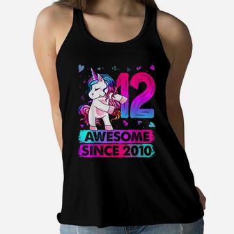 12 Year Old Unicorn Dabbing 12Th Birthday Girl Unicorn Party Women Flowy Tank | Crazezy DE
