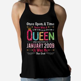 12 Years Birthday Girls 12Th Birthday Queen January 2009 Women Flowy Tank | Crazezy AU