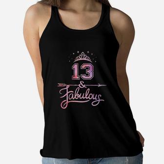 13 Years Old And Fabulous Girl 13Th Birthday Women Flowy Tank | Crazezy CA