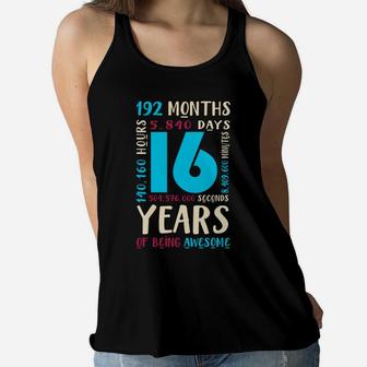 16Th Birthday Shirt Kids Gift 16 Year Old Boys Girls Sixteen Sweatshirt Women Flowy Tank | Crazezy UK