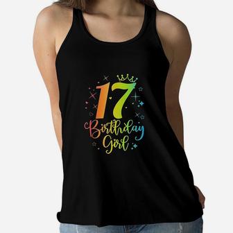 17Th Birthday Gift Girl Official Teenager 17 Years Old Women Flowy Tank | Crazezy