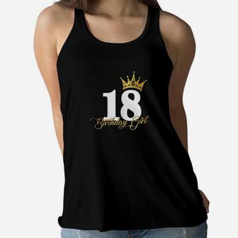 18Th Birthday Funny 18 Years Old Gift For Girls Women Flowy Tank | Crazezy