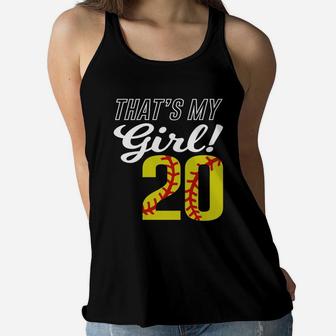20 Softball Girl Number 20 Women Flowy Tank - Thegiftio UK