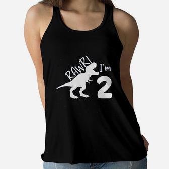 2Nd Birthday Boy Dinosaur Women Flowy Tank | Crazezy CA