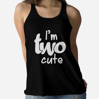 2Nd Birthday Outfits For Girls Im Two Cute Girl 2 Year Olds Second Women Flowy Tank | Crazezy CA