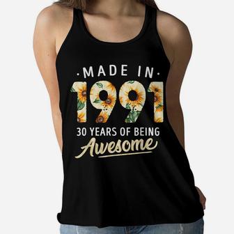 30 Years Old Girl Gifts 30Th Birthday Made Born 1991 Women Women Flowy Tank | Crazezy CA